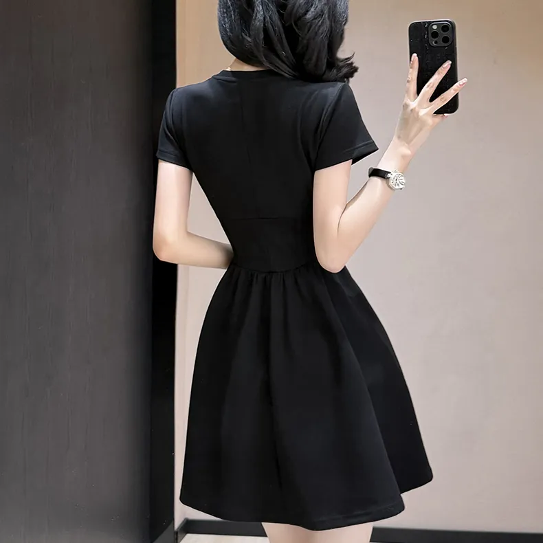 PAVEA Short Sleeved Dress Women's Black-1
