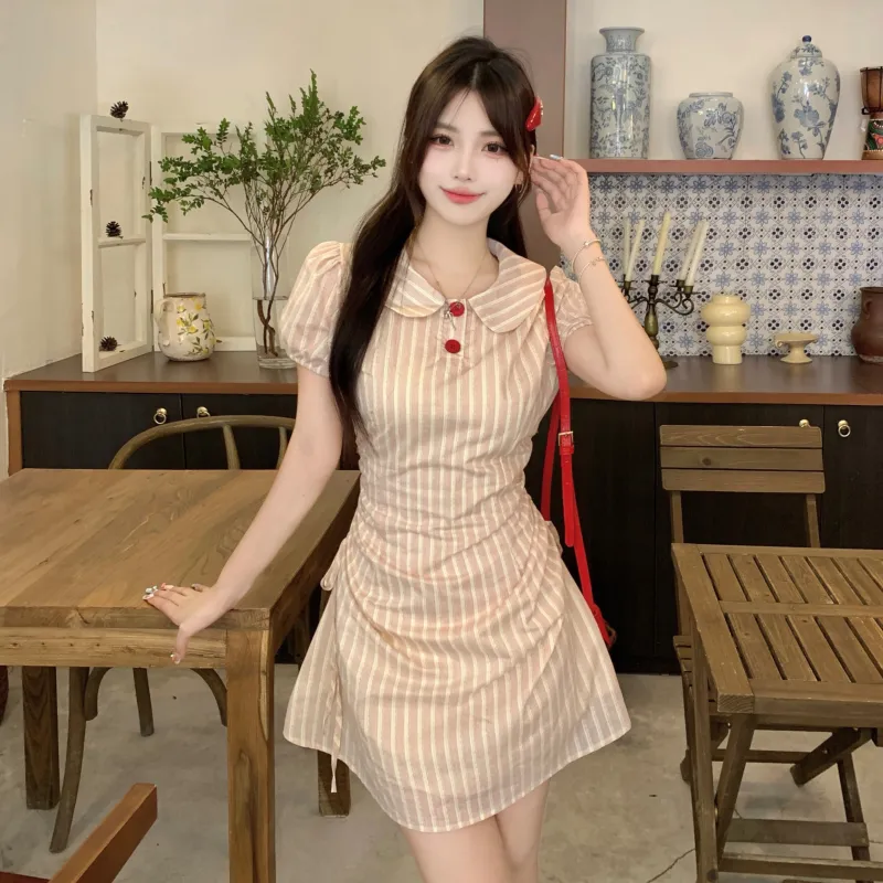 PAVEA Short Sleeved Dress Women's Pink-3