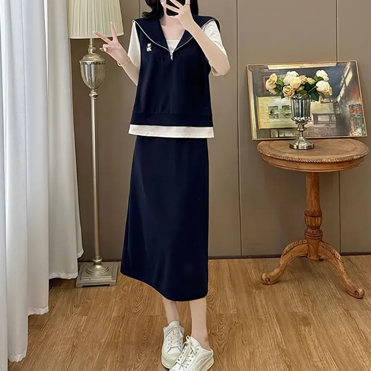 PAVEA Two Piece Skirt Sets Women's-3