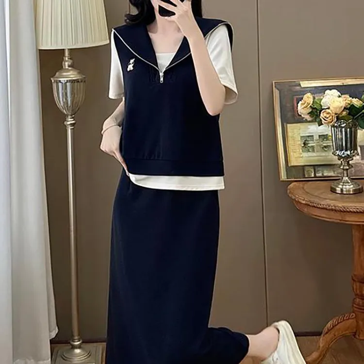 PAVEA Two Piece Skirt Sets Women's-5