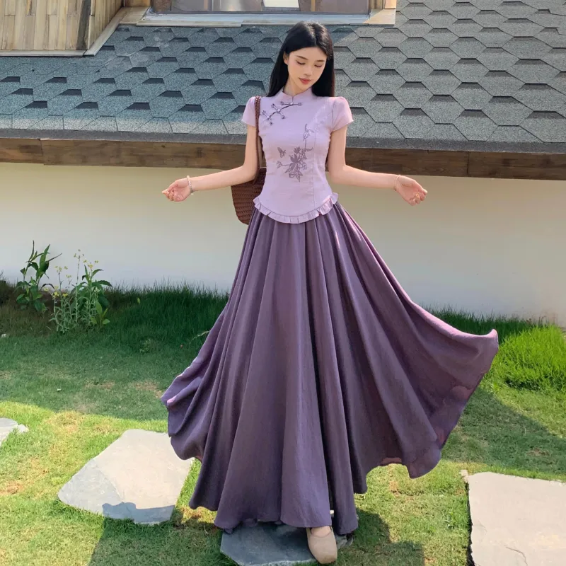 PAVEA Two Piece Skirt Sets Women's-3
