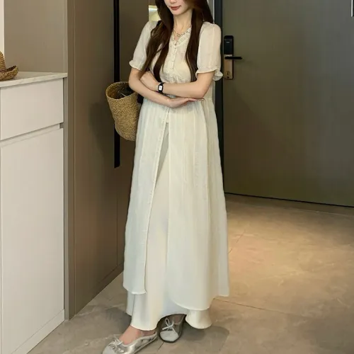 / Two Piece Skirt Sets Women's Image Color Two Piece Set+Hair Tie Comes With