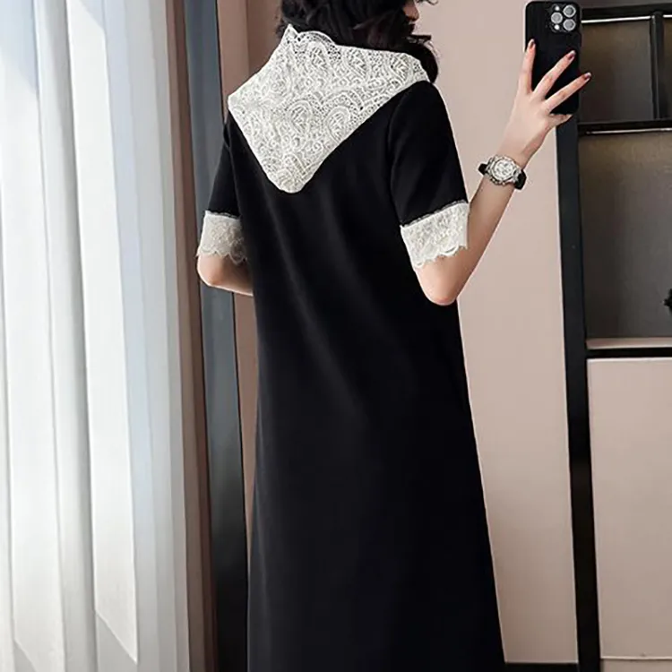 PAVEA Short Sleeved Dress Women's Black-3