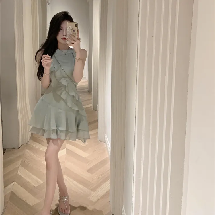 PAVEA Sleeveless Dress Women's Image Color+Hair Tie Included-5