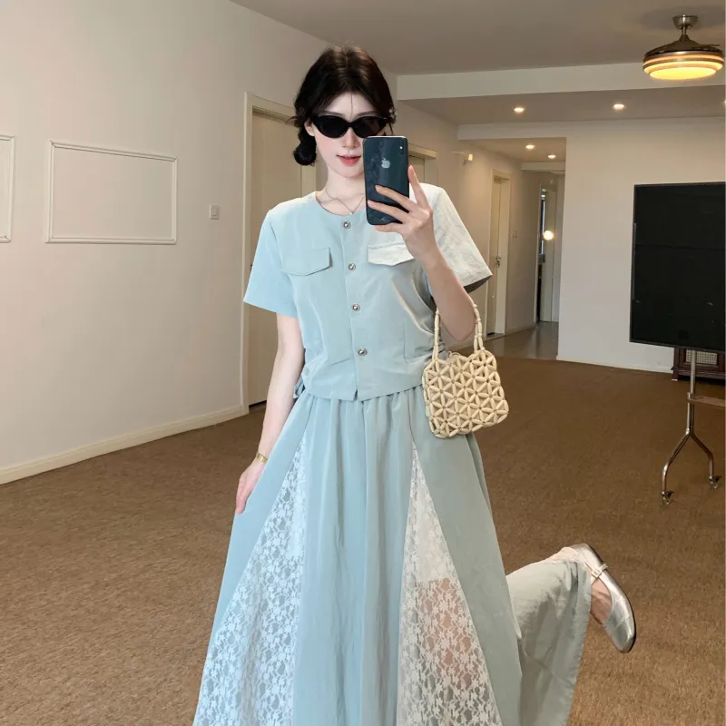 PAVEA Two Piece Skirt Sets Women's-3