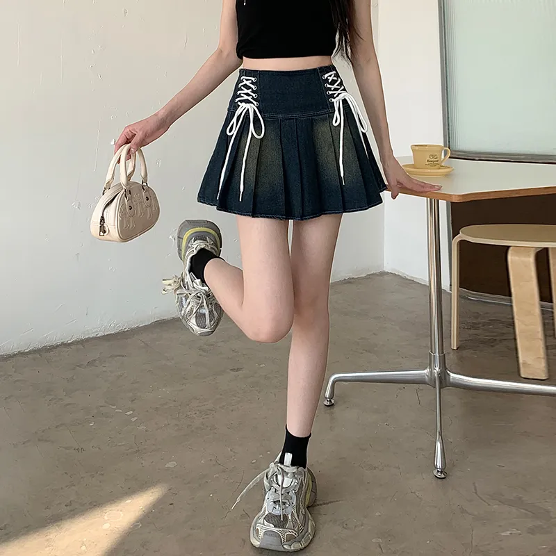 PAVEA Denim Short Skirts Women's-4