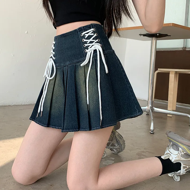 PAVEA Denim Short Skirts Women's-3