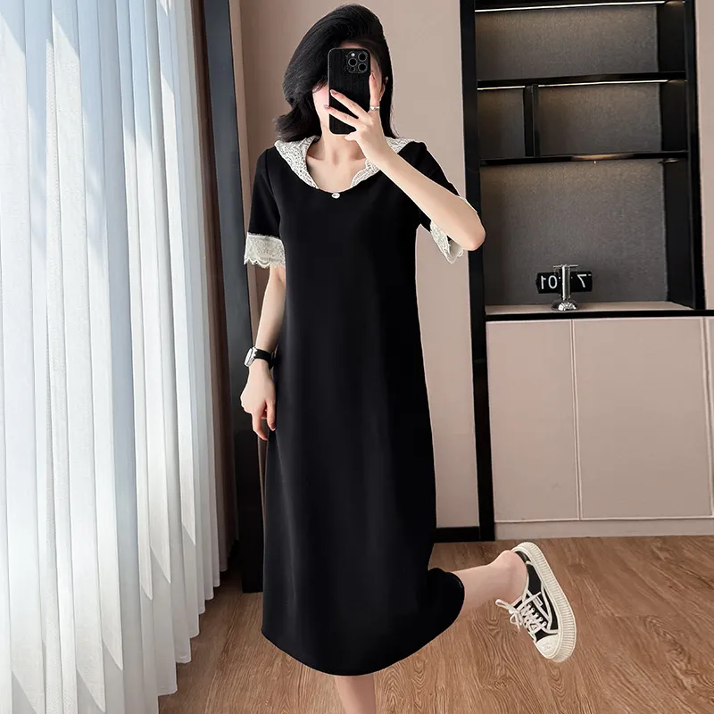 PAVEA Short Sleeved Dress Women's Black-2
