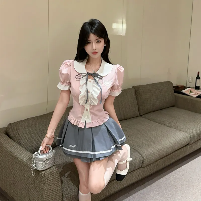 PAVEA Two Piece Skirt Sets Women's-1
