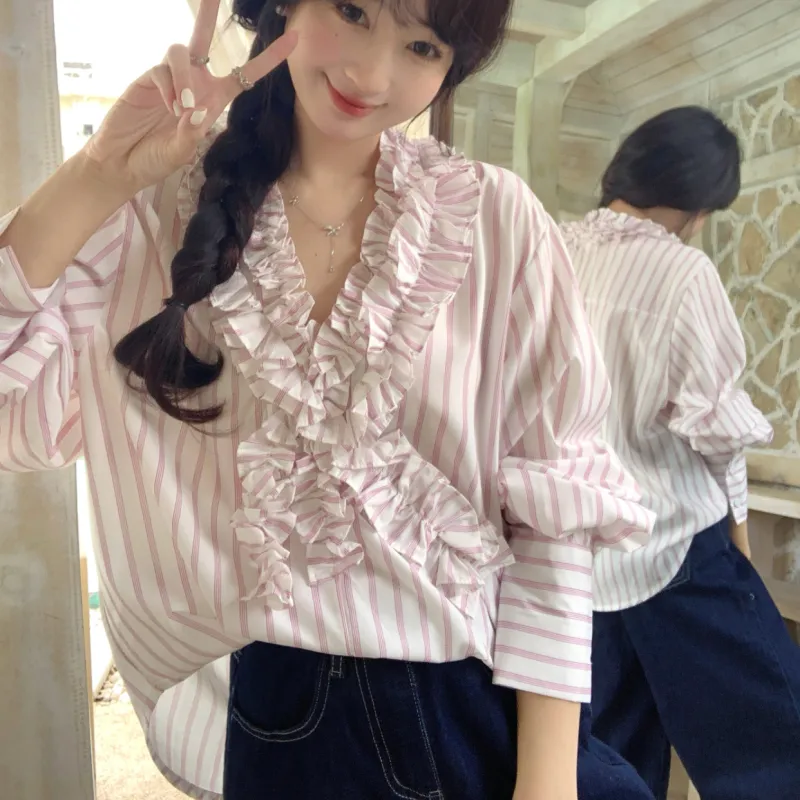 PAVEA Shirt Women's Pink+Hair Tie Comes With-5