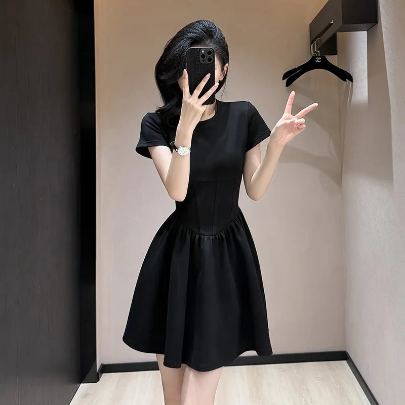 PAVEA Short Sleeved Dress Women's Black-5