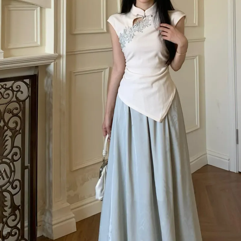 PAVEA Two Piece Skirt Sets Women's-5