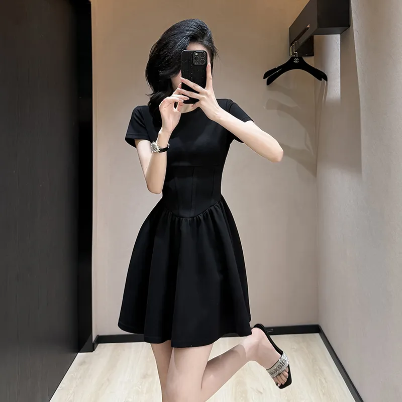 PAVEA Short Sleeved Dress Women's Black-3
