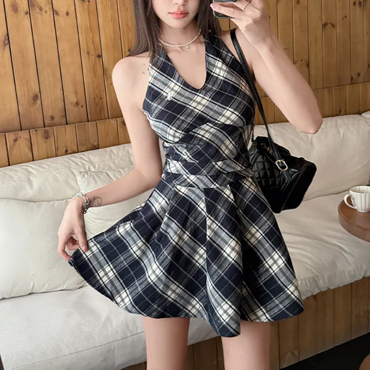 PAVEA Sleeveless Dress Women's Image Color+Hair Tie Included-2