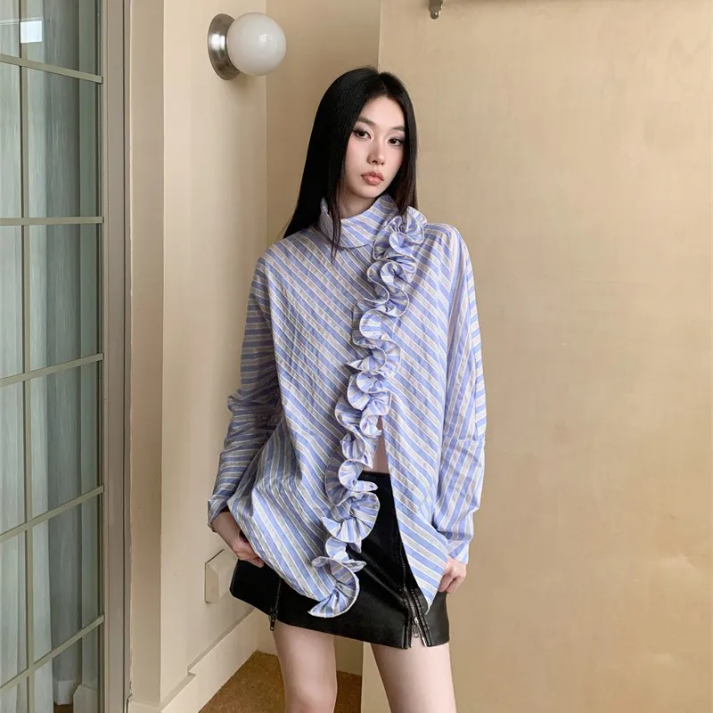 PAVEA Shirt Women's Blue+Hair Tie Comes With-5