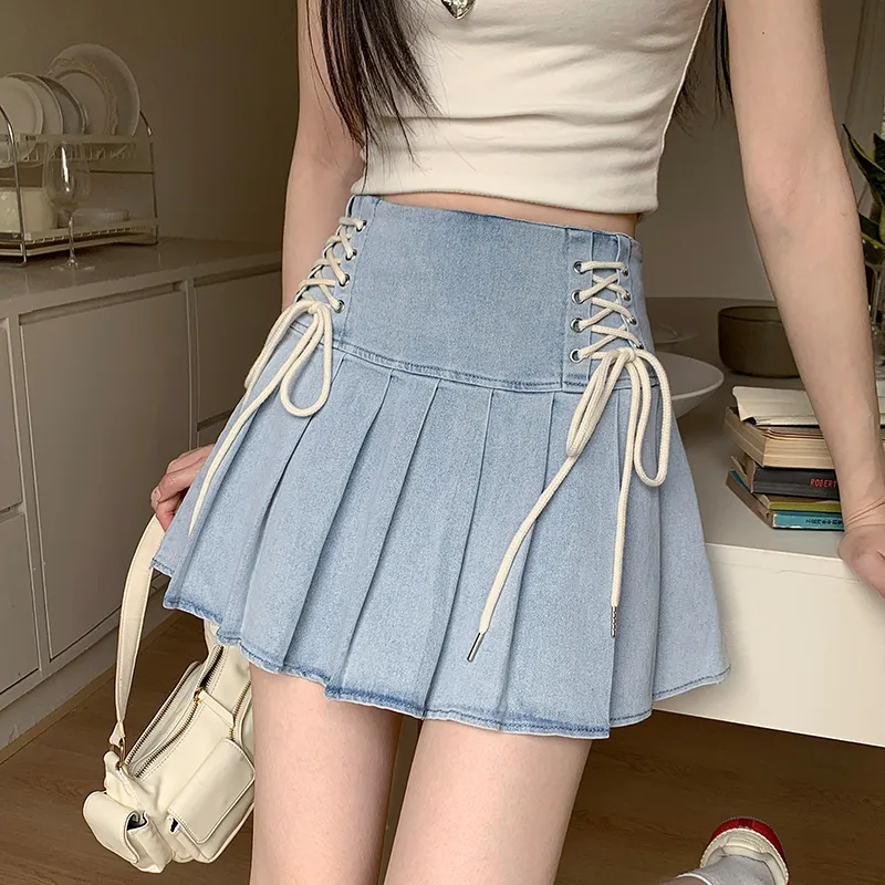 PAVEA Denim Short Skirts Women's-7