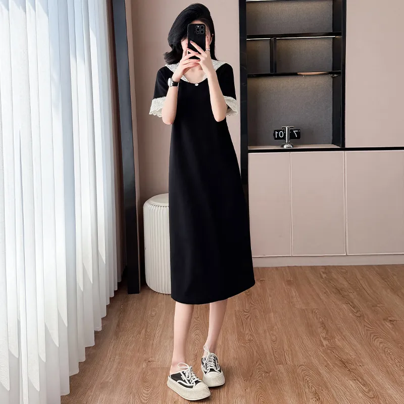 PAVEA Short Sleeved Dress Women's Black-4