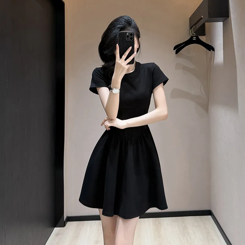 PAVEA Short Sleeved Dress Women's Black-4
