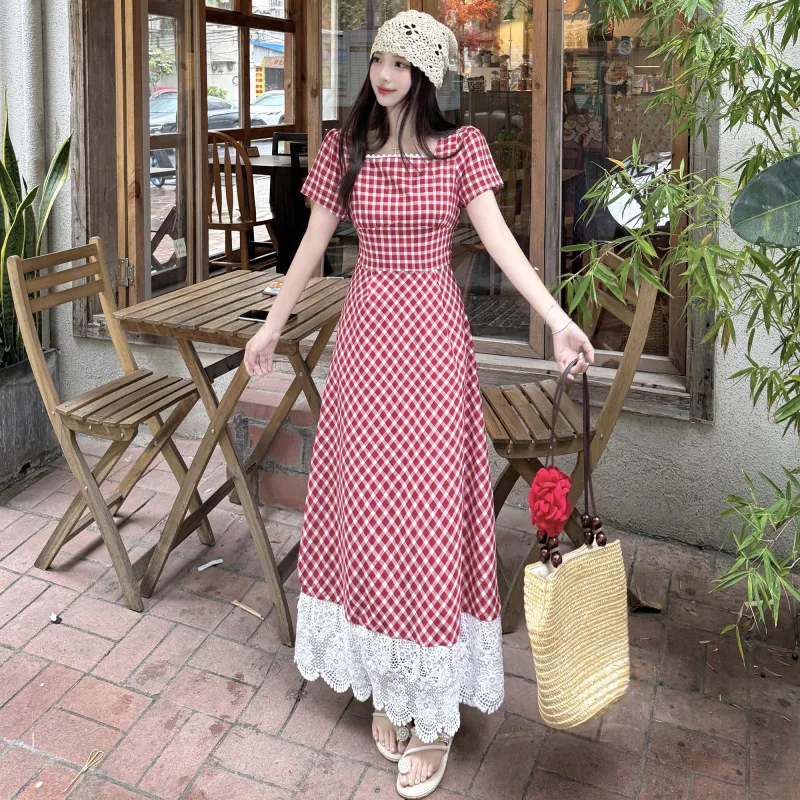 PAVEA Short Sleeved Dress Women's Rose Red-8
