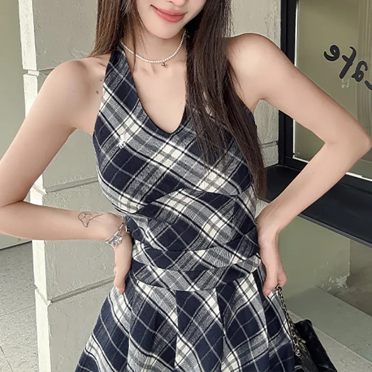 PAVEA Sleeveless Dress Women's Image Color+Hair Tie Included-4