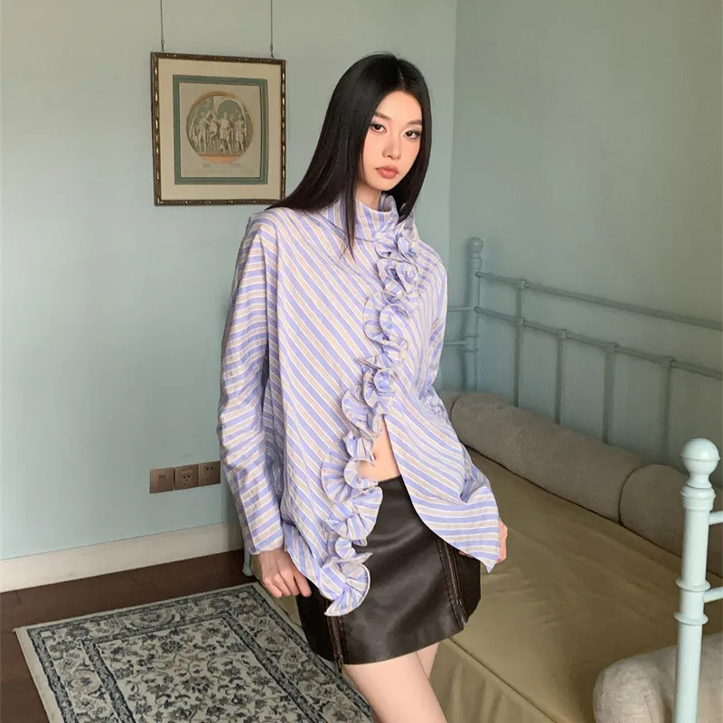 PAVEA Shirt Women's Blue+Hair Tie Comes With-4