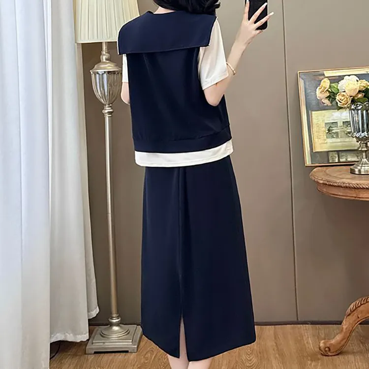 PAVEA Two Piece Skirt Sets Women's-1