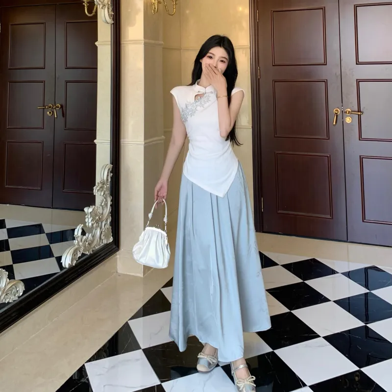 PAVEA Two Piece Skirt Sets Women's-2