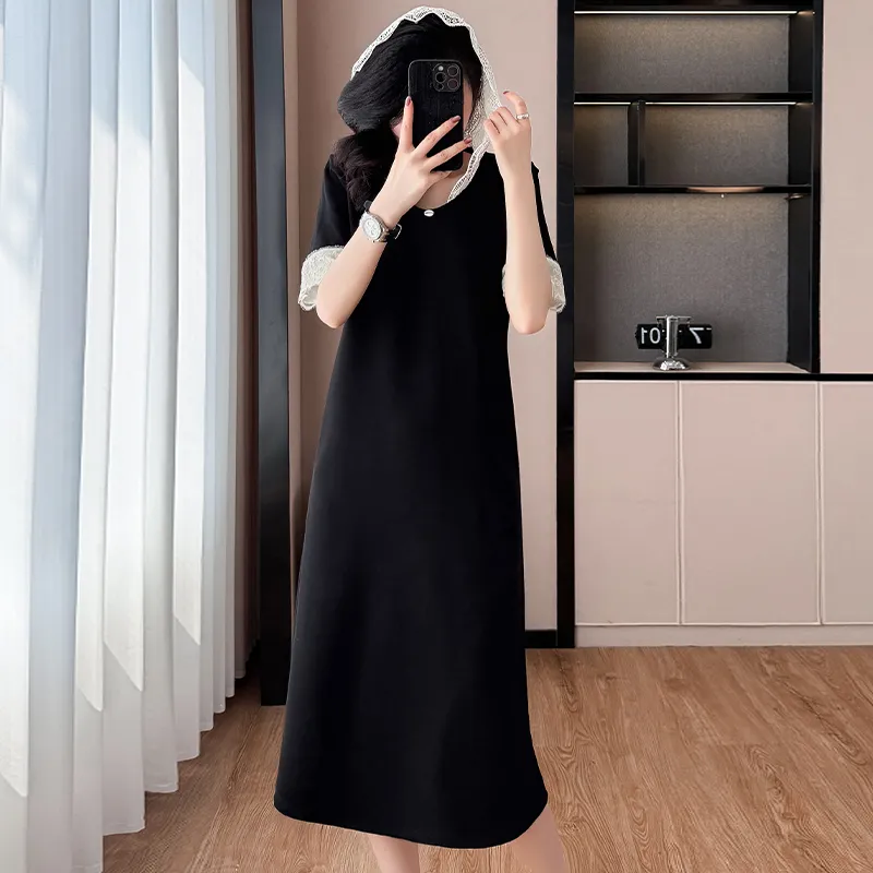 PAVEA Short Sleeved Dress Women's Black-5