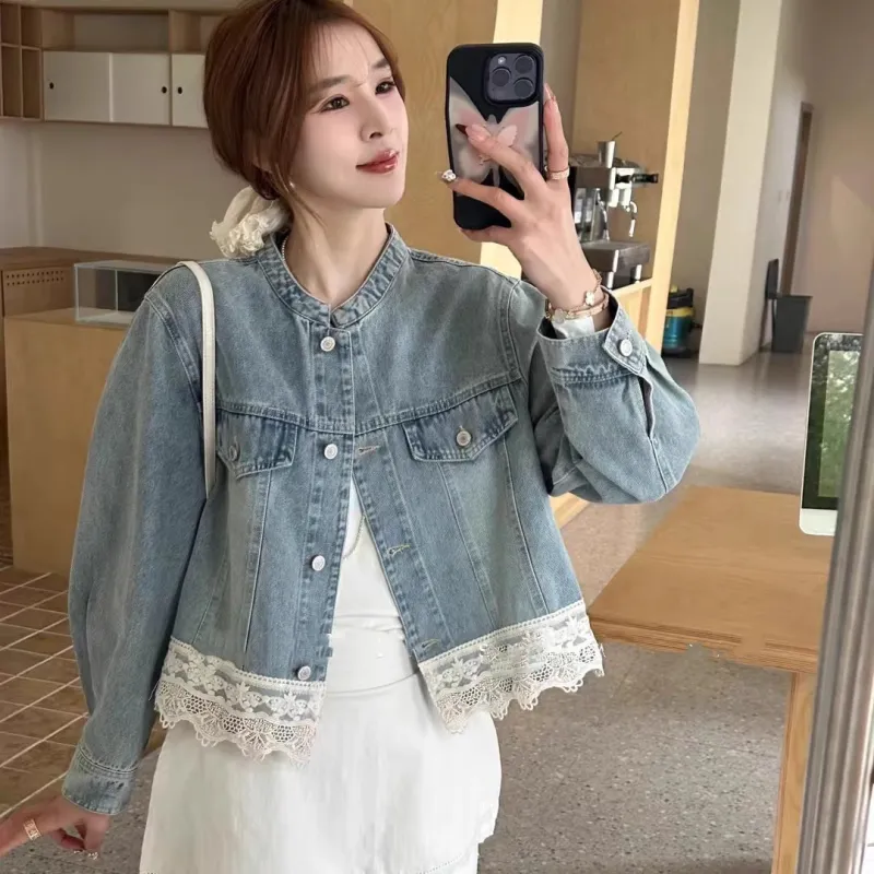 PAVEA Denim Jacket Women's Blue+Hair Tie Comes With-2