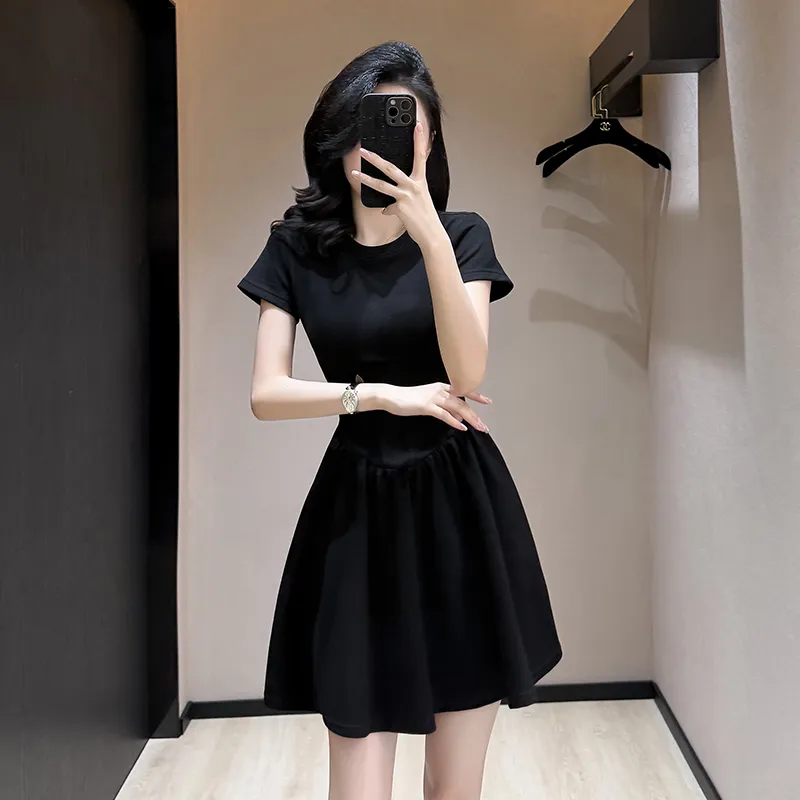 PAVEA Short Sleeved Dress Women's Black-6