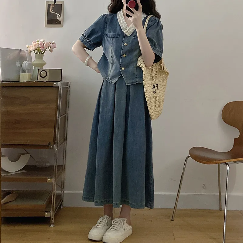 PAVEA Two Piece Skirt Sets Women's-2