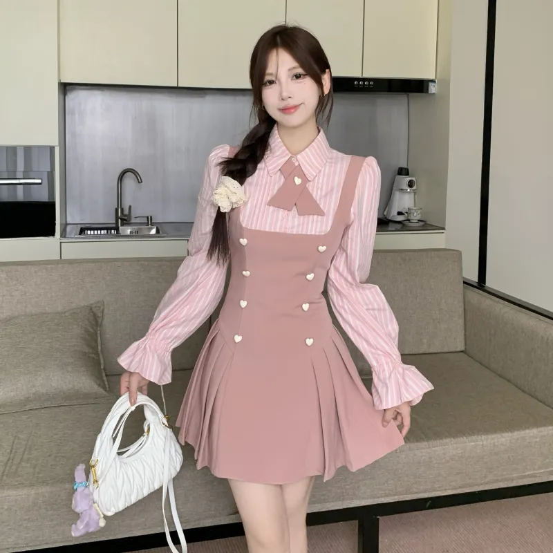 PAVEA Long Sleeved Dresses Women's Pink-2