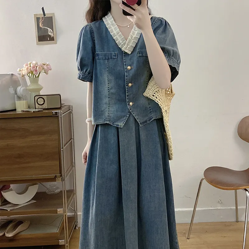 PAVEA Two Piece Skirt Sets Women's-4