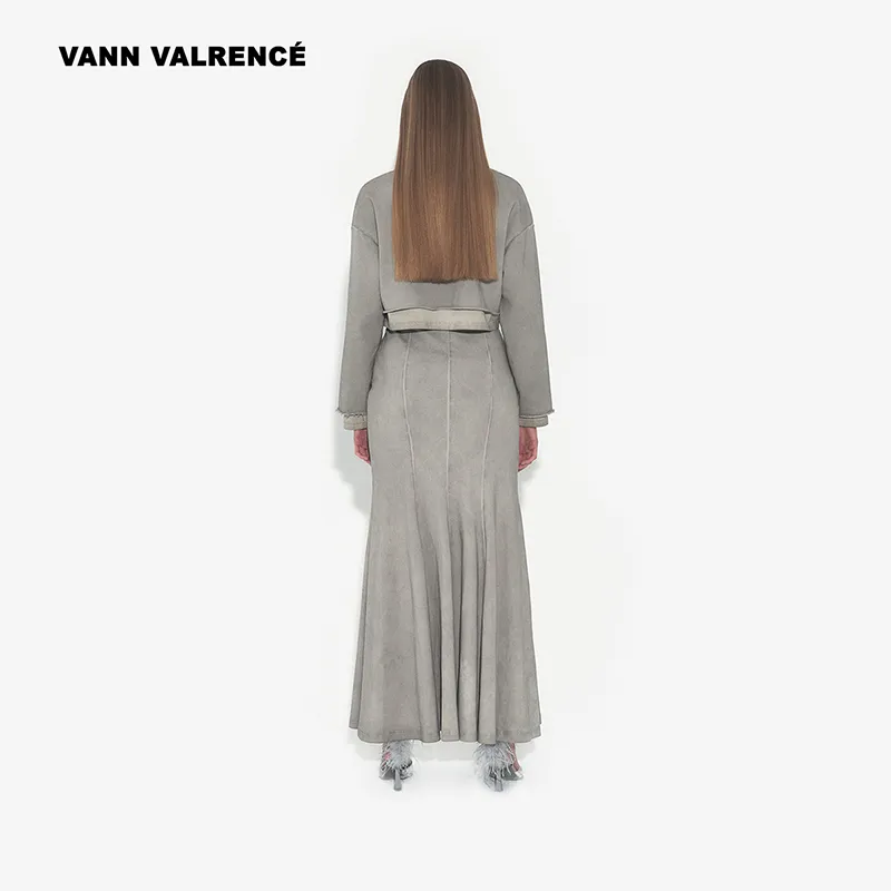 VANN VALRENCÉ Sweatshirt Women's Distressed Gray-2