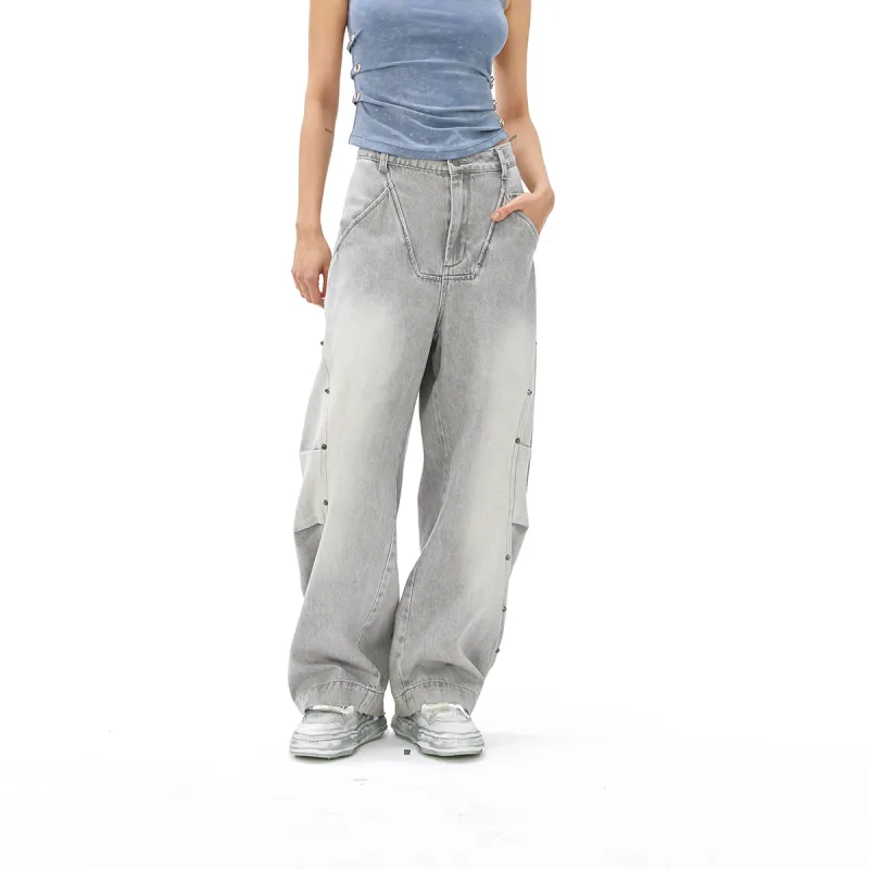 VANN VALRENCÉ Jeans Unisex Light Gray-4