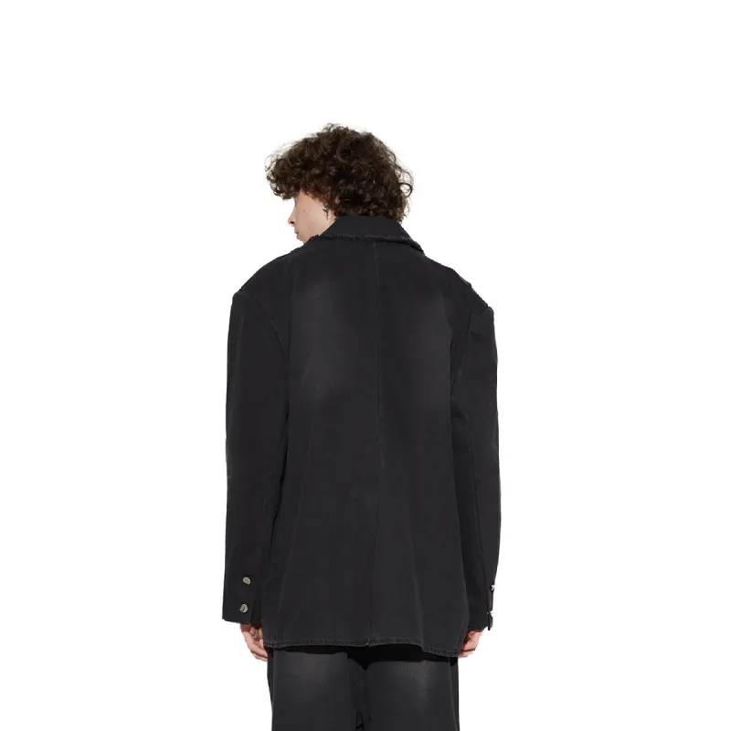 VANN VALRENCÉ Business Suits Coats Unisex Washed Black-2