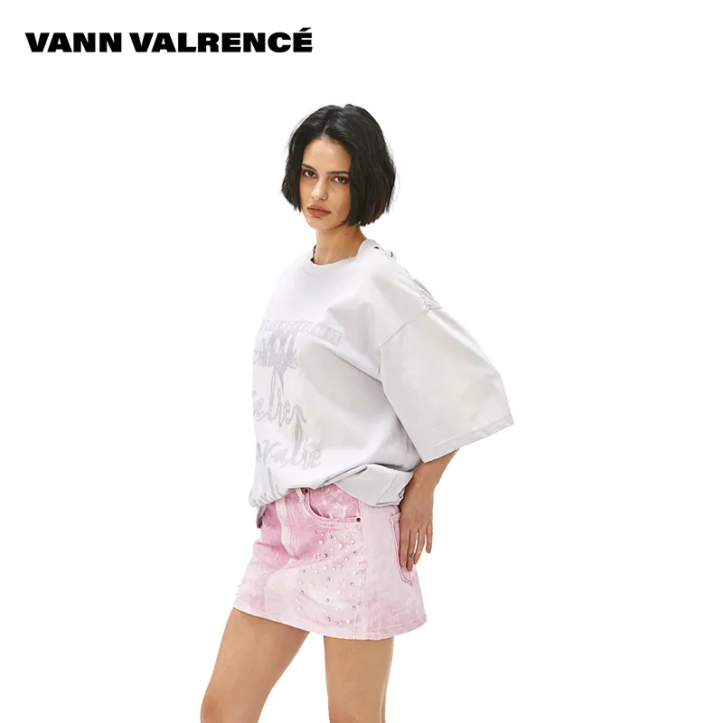 VANN VALRENCÉ Denim Short Skirts Women's-3