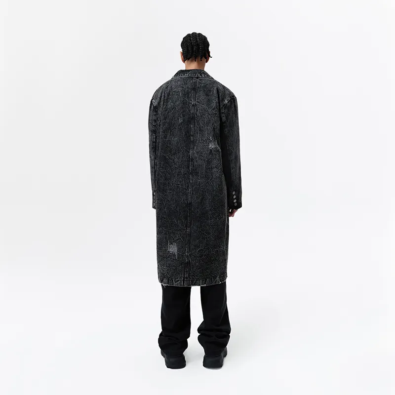 VANN VALRENCÉ Trench Coats Men Washed Gray-2