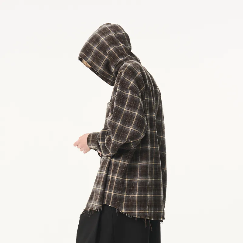 MODITEC Shirt Unisex Dark Brown Plaid-2