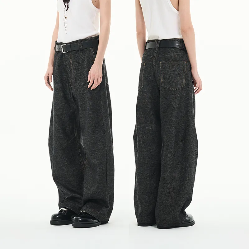 MODITEC Casual Pants Unisex Washed Black-2