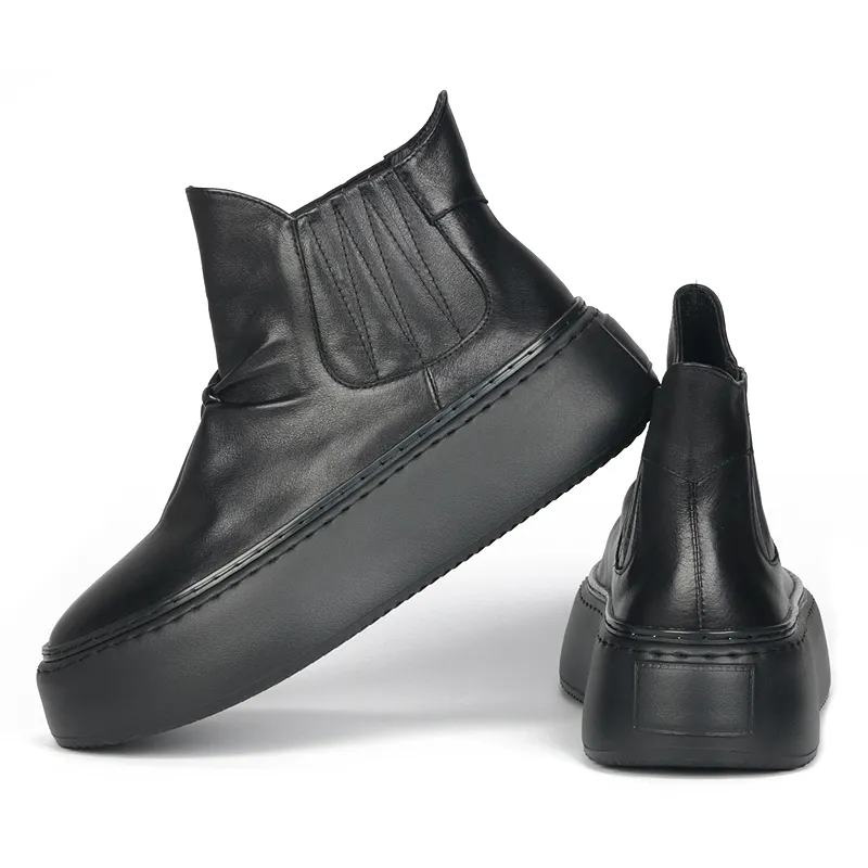 Thai Points Short Chelsea Boots Men's White-7