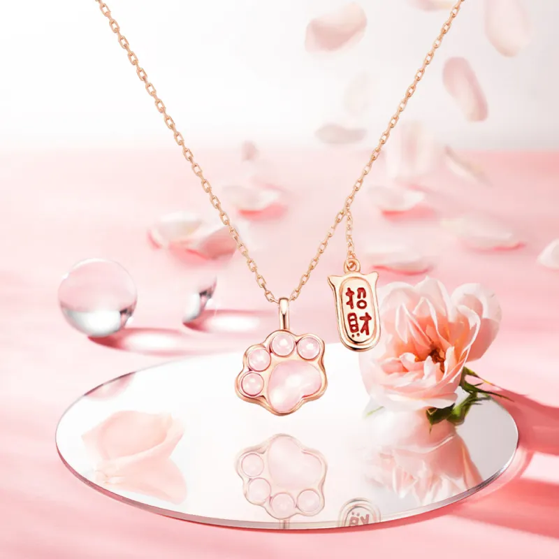 NUSQ 925 Sterling Silver Necklaces Women's Rose Gold-4