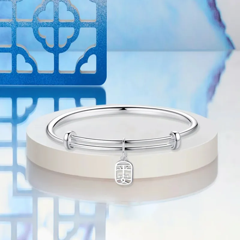 NUSQ 999 Fine Silver Bangles Women's-3