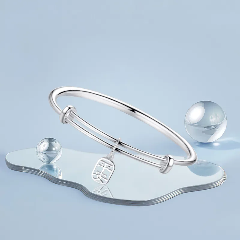 NUSQ 999 Fine Silver Bangles Women's-5