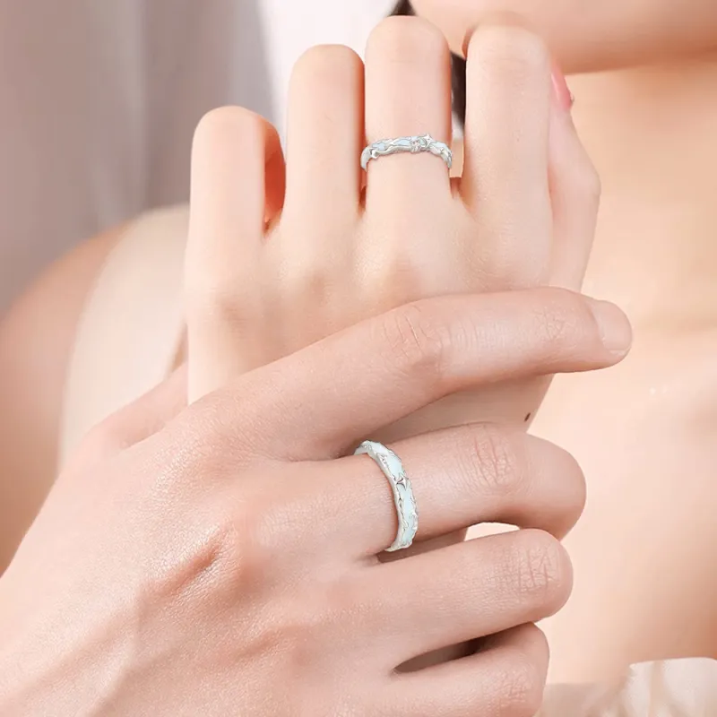 NUSQ S925 Silver With Zircon Rings Unisex-17