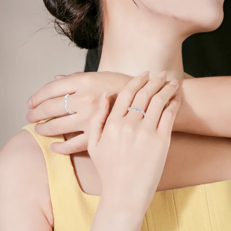 NUSQ Sterling Silver Zircon Rings Unisex-3