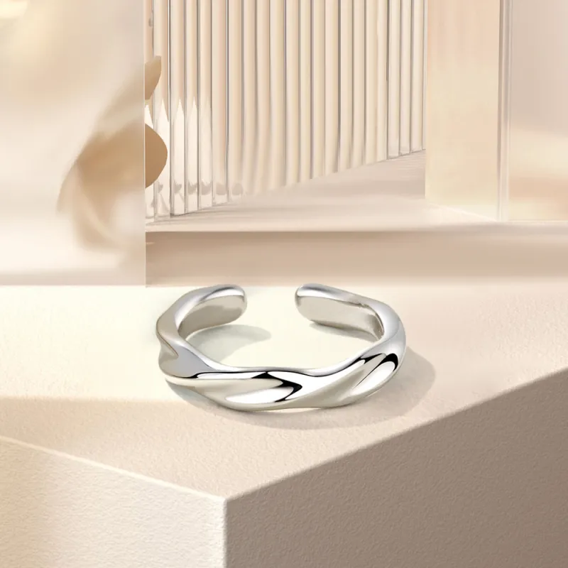 NUSQ Sterling Silver Rings Men's-5