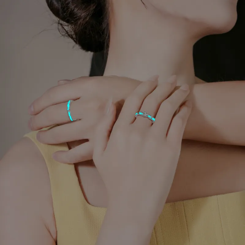 NUSQ S925 Silver With Zircon Rings Unisex-3