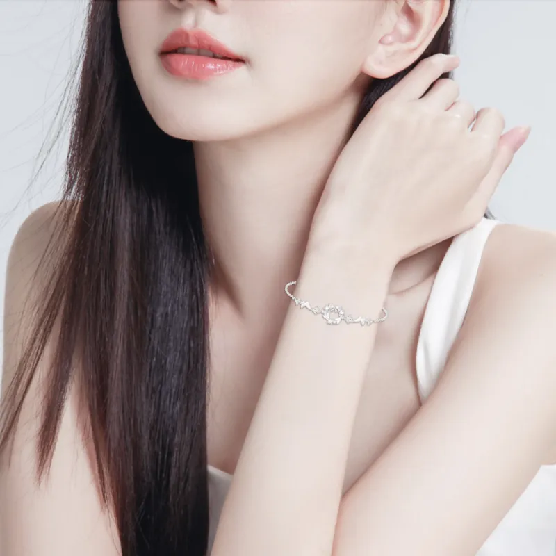 NUSQ Sterling Silver With Zircon Bracelets Women's-4