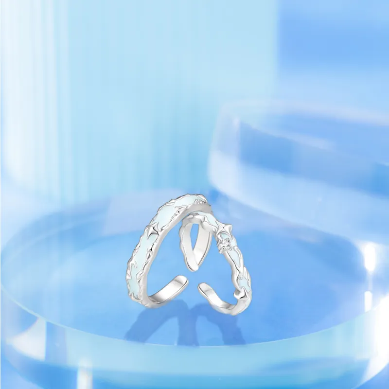 NUSQ S925 Silver With Zircon Rings Unisex-15
